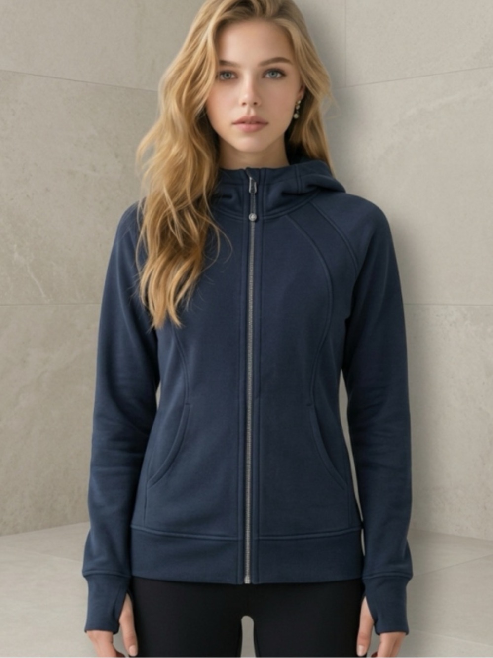 Lululemon Classic Scuba Full-Zip Hoodie - Dark Navy Blue - Size 6
